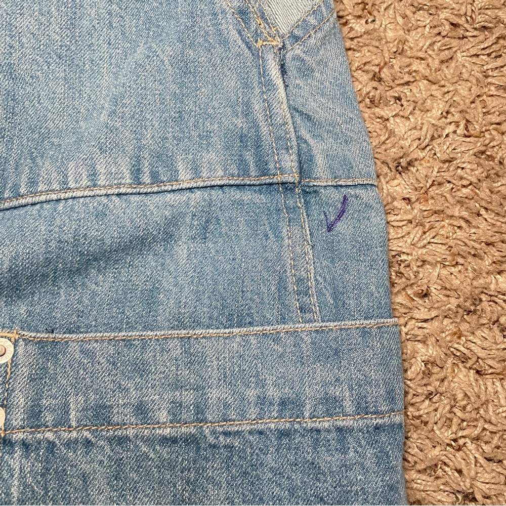 Free People We The Free Set It Off Long Shortalls Medium Wash Denim Sz Small - Picture 13 of 13
